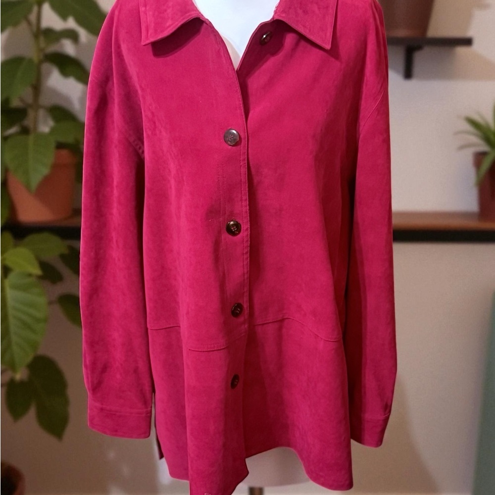 Fleetstreet Magenta Button-Down Shacket - image 1